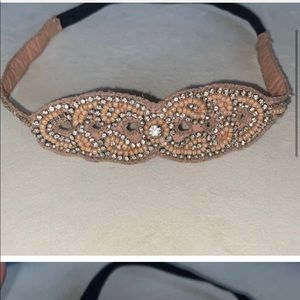 Cute brown metallic crystal beaded headband!